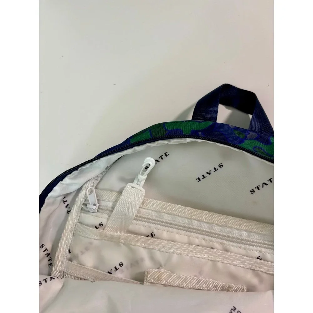 STATE Kane Kids Backpack Green Blue Camouflage School Travel Outdoor Camo 2 Zip‎